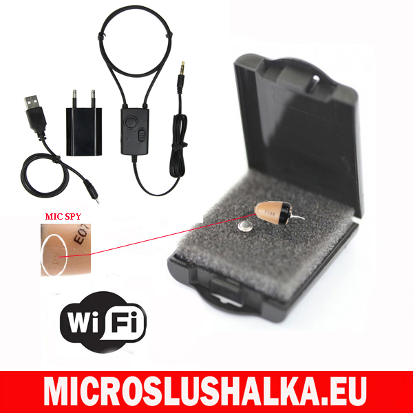 Черна огърлица с акумулаторна батерия и микрослушалка "m mini"
