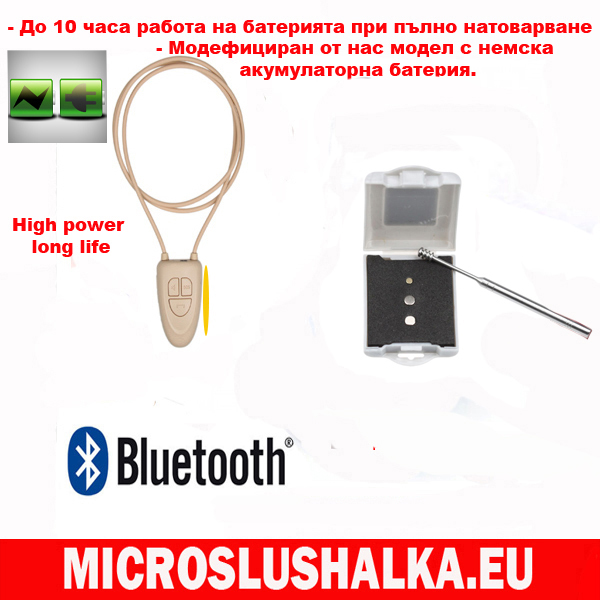 Китайска микро магнитна слушалка с модефицирана блутут огърлица с вградена акумулаторна батерия